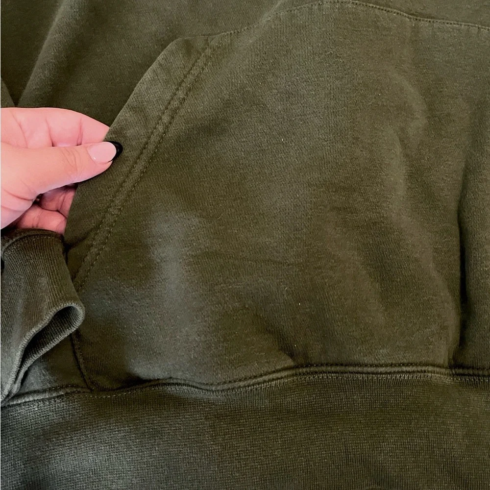 Nike Mens Army Green Fleece Hooded Pullover Sweatshirt size L